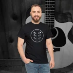 Black Model Headstock Y Acoustic Guitar T-shirts 100% Cotton 17 Colors Unisex S M L XL