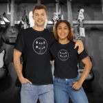 Black Models Headstock X Acoustic Bass Guitar T-shirts 100% Cotton 17 Colors Unisex S M L XL