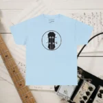 Light Blue Headstock X Acoustic Bass Guitar T-shirts 100% Cotton 17 Colors Unisex S M L XL