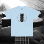 Light Blue Headstock Y Acoustic Guitar T-shirts 100% Cotton 17 Colors Unisex S M L XL