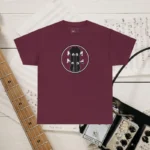 Maroon Headstock X Acoustic Bass Guitar T-shirts 100% Cotton 17 Colors Unisex S M L XL