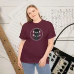 Maroon Model Headstock X Acoustic Bass Guitar T-shirts 100% Cotton 17 Colors Unisex S M L XL