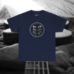 Navy Blue Headstock Y Acoustic Guitar T-shirts 100% Cotton 17 Colors Unisex S M L XL