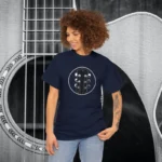 Navy Blue Model Headstock Y Acoustic Guitar T-shirts 100% Cotton 17 Colors Unisex S M L XL