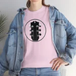 Pink Model Headstock Y Acoustic Guitar T-shirts 100% Cotton 17 Colors Unisex S M L XL