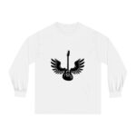White Front View Electric Wings Long Sleeve T-shirts 100% Cotton 5 Colors Unisex S M L XL 2XL