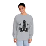 Athletic Heather 12 String Wings Long Sleeve Guitar Shirts