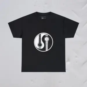 Black Front Immaculate Guitar Conception Yin and Yang Tee Shirts