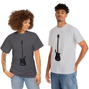 Charcoal and Ice Grey Rockin Electric Bass Guitar Shirts Cotton Unisex