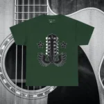 Forest Green 12 String Wings Guitar Headstock Shirts 100% Cotton 17 Colors Unisex S M L XL
