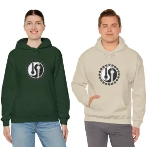 Forest Green and Sand Unisex Guitar Star Yin Yang Hoodies