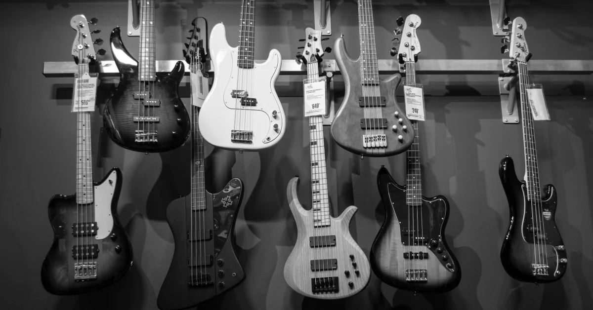 Guitaralize Wall of New Bass Guitars