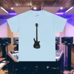 Light Blue Rockin Electric Bass Guitar Shirts 100% Cotton 17 Colors Unisex S M L XL