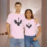 Light Pink Electric Wings Guitar T-shirts 100% Cotton 17 Colors Unisex S M L XL