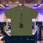 Military Green Rockin Electric Bass Guitar Shirts 100% Cotton