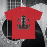 Red 12 String Wings Guitar Headstock Shirts 100% Cotton 17 Colors Unisex S M L XL