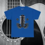Royal Blue 12 String Wings Guitar Headstock Shirts 100% Cotton 17 Colors Unisex S M L XL