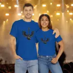 Royal Blue Electric Wings Guitar T-shirts 100% Cotton 17 Colors Unisex S M L XL