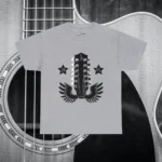 Sports Grey 12 String Wings Guitar Headstock Shirts 100% Cotton 17 Colors Unisex S M L XL