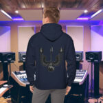 Navy Electric Wings Hoodies - Unisex Guitar Clothing