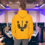 Gold Electric Wings Hoodies - Unisex Guitar Clothing